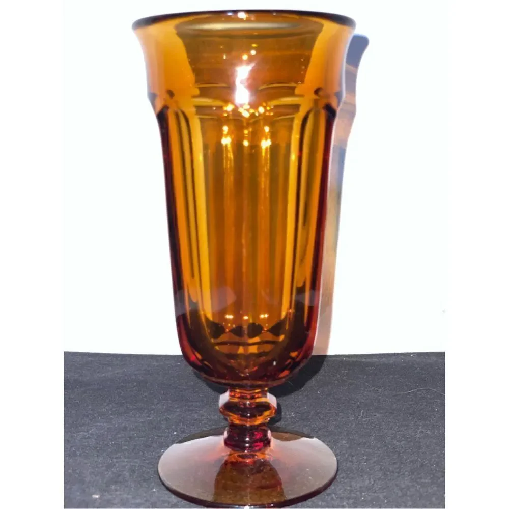Old Williamsburg Amber ice tea glass by IMPERIAL GLASS-OHIO